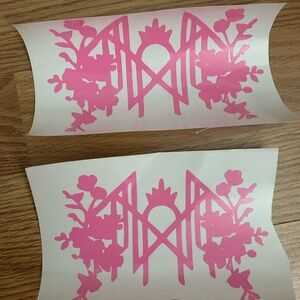 Glossy Light Pink decal with florals